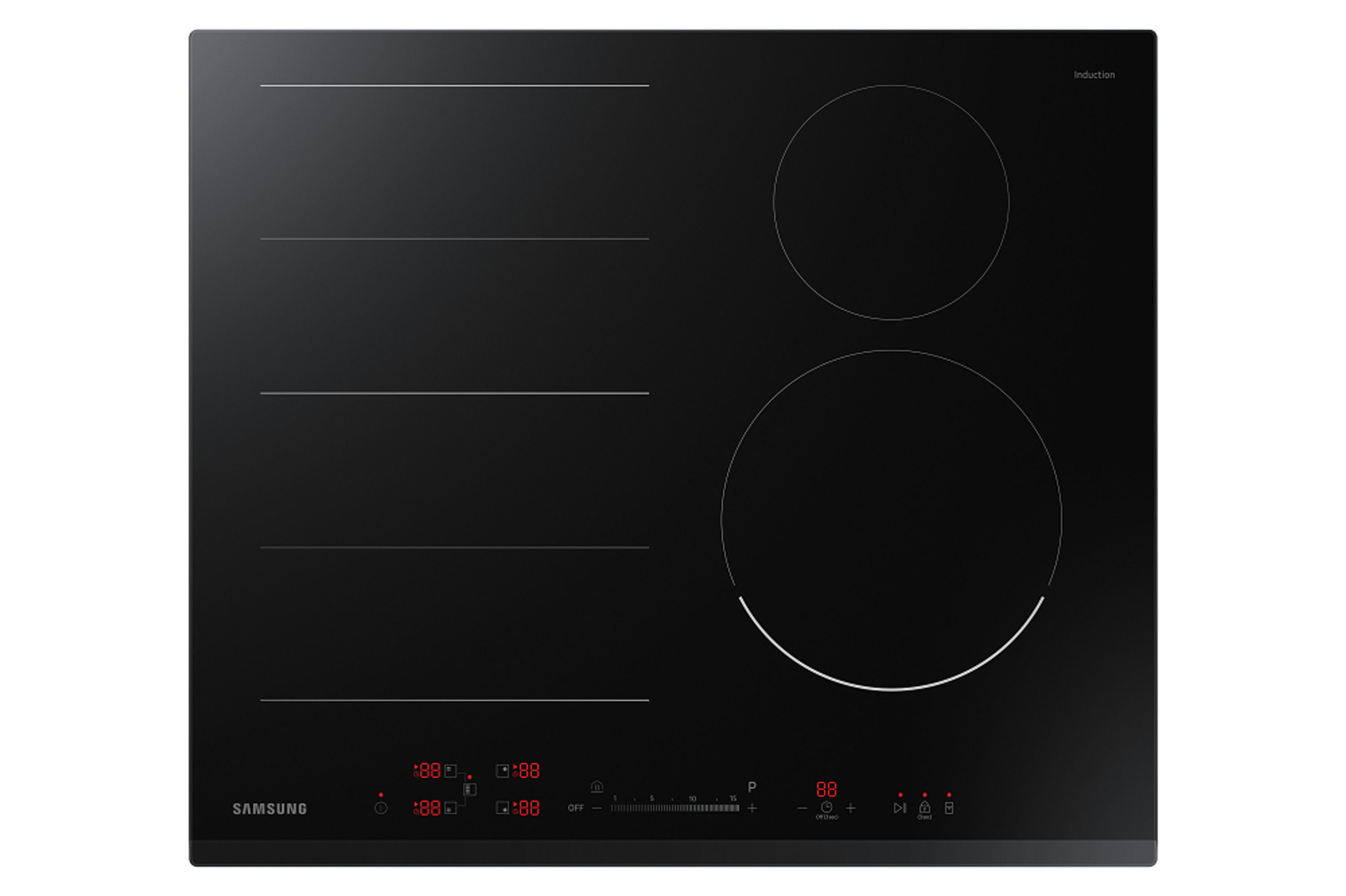 Samsung NZ64N7757GK/E1, Čierna, Vstavaný, 60 cm, Indukčná varná doska so zónami, Sklokeramická, 4 zone(s)