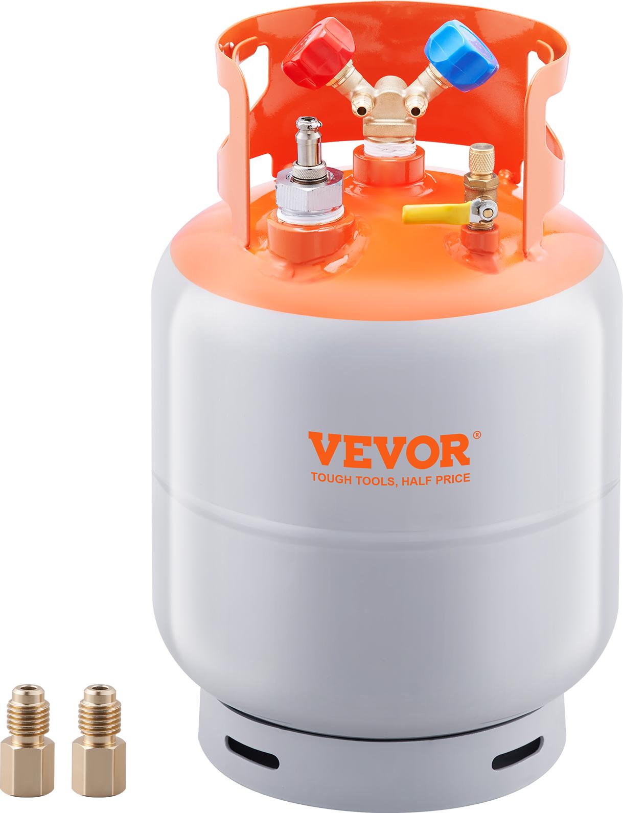 VEVOR Kältemittel-Rückgewinnungstank 30 lbs Fassungsvermögen, Wechselstrom-Rückgewinnungstank mit 1/4 bis 1/2 Adapter, Rückgewinnungstank HVAC für alle Kältemittel
