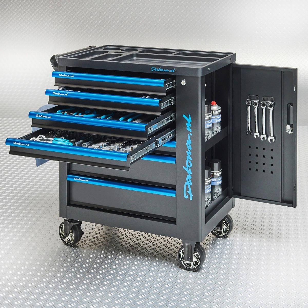 Werkstattwagen 'Black-Line' 7 Schubladen + 273-teiliger Werkzeugsatz