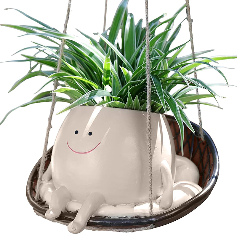 Smiley-Gesicht Blumentöpfe – Süße Sonnenblumen-Töpfe Für Sukkulenten | Schaukeldesign, Keramik-optik | Geschenk Für Pflanzenliebhaber