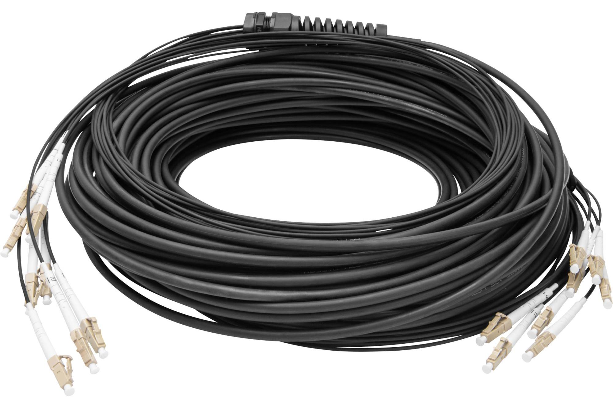 DIGITUS Breakout cable 8 Fibers OM4 LC/UPC-LC/UPC universal color black 30m DK-24338U030BK-BBB