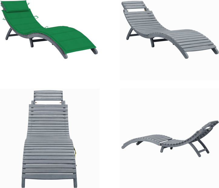 vidaXL Lehátko s vankúšom sivé z masívneho dreva akácie - Lehátko - Lehátko - Ležadlo - Ležadlá