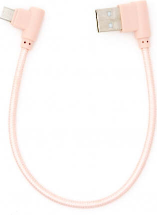 SYSTEM-S Micro USB Kabel 90° grad rechts gewinkelt zu USB 2.0 Typ A 90° Grad rechts gewinkelt 20 cm in Rose