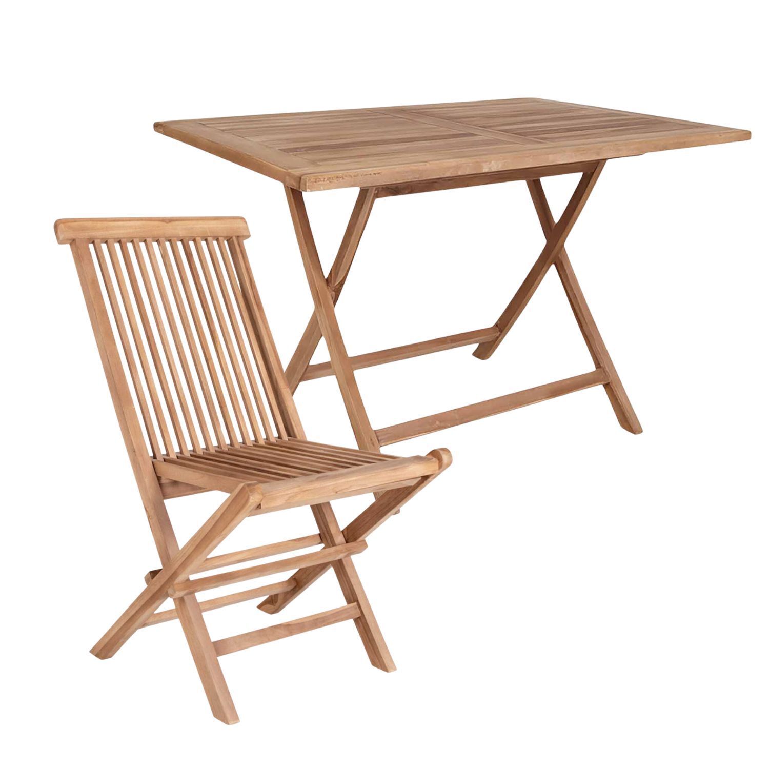 Gartentisch 120 X 80 cm mit 4 Stühlen aus Teakholz
