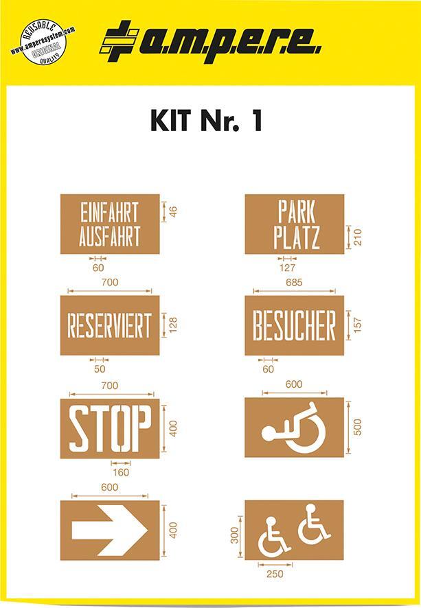 ampere A.M.P.E.R.E. Schablonenset Schablonen KIT Nr. 1 10658
