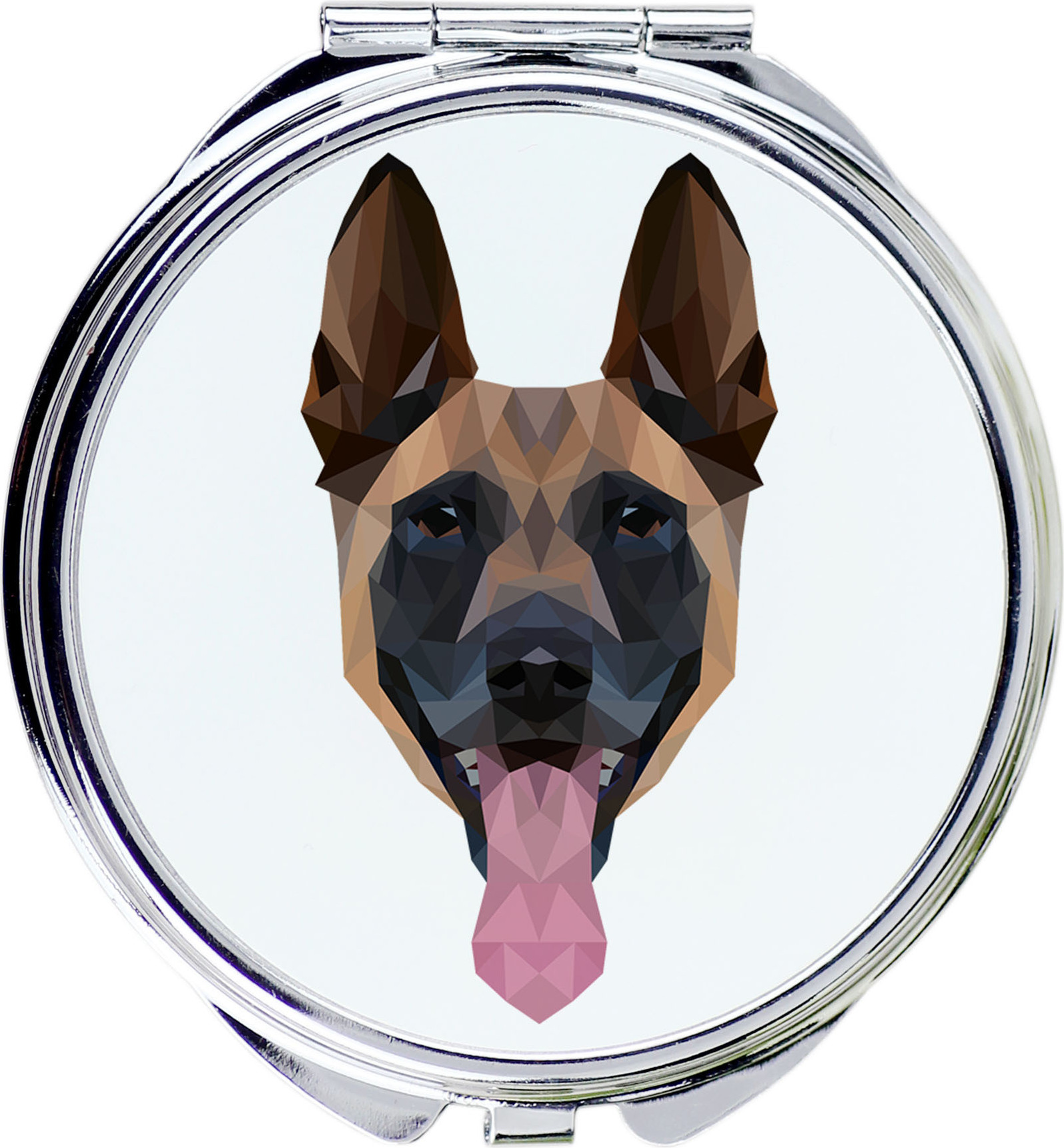Malinois Belgischer Schäferhund - Spiegel mit Foto und geometrischem Aufdruck der Marke Art-Dog