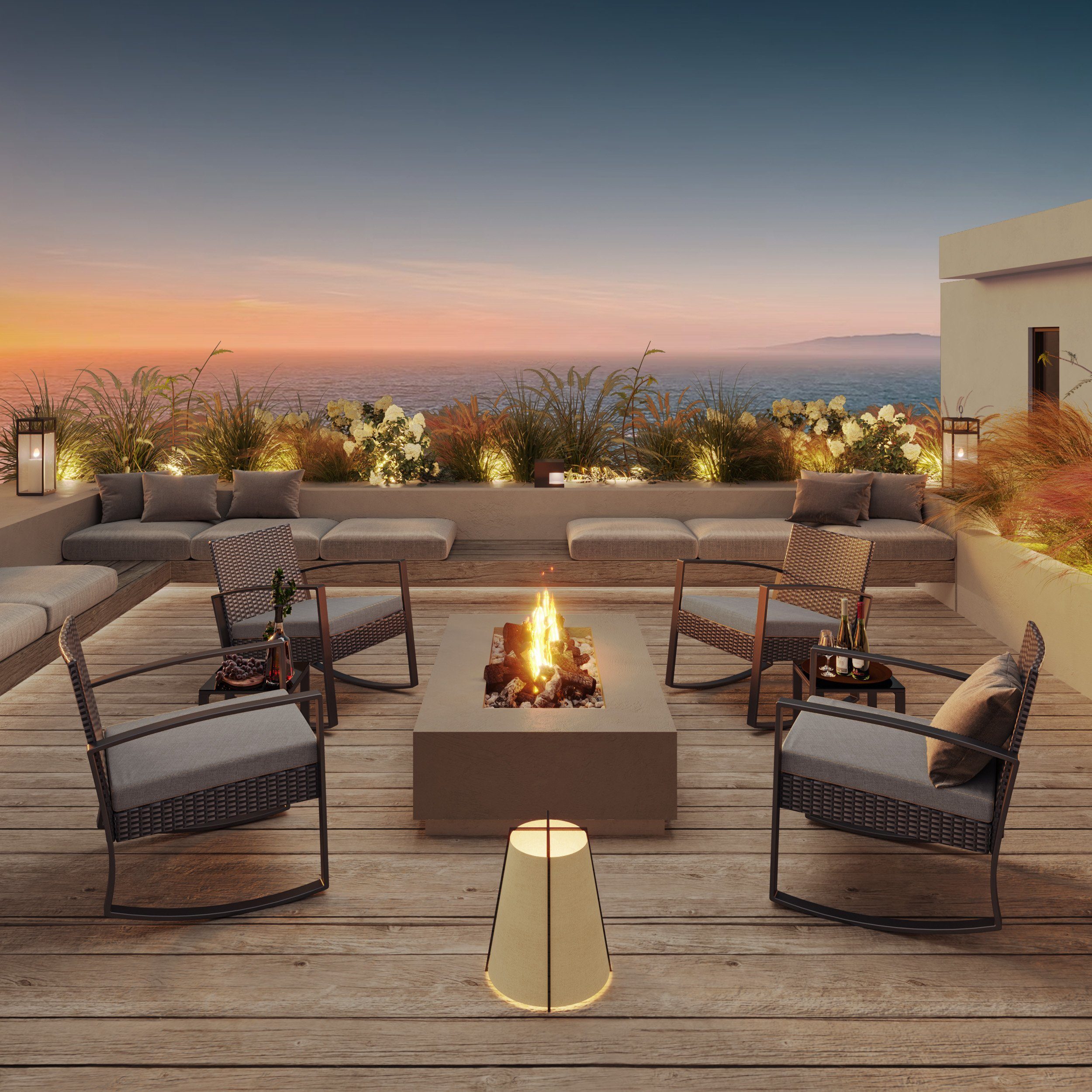 BEALIFE WR210 Ratanový set 3-dielny | záhradný set so sivými vankúšmi | 1 stôl + 2 stoličky na balkón a záhradu