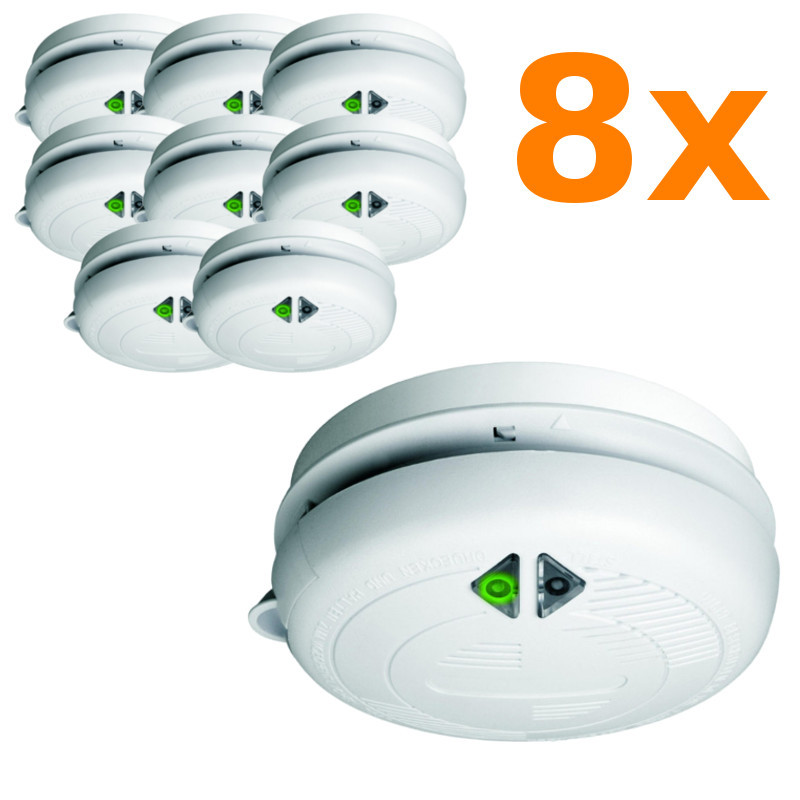 Smartwares 8 Rauchmelder Elro RM230 Feuermelder für frühzeitige Raucherkennung weiss 640002300008