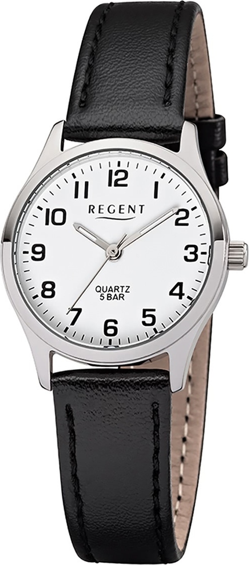 Regent Leather Ladies Watch F-1309 Quartz Watch Strap Black D2UR2113418