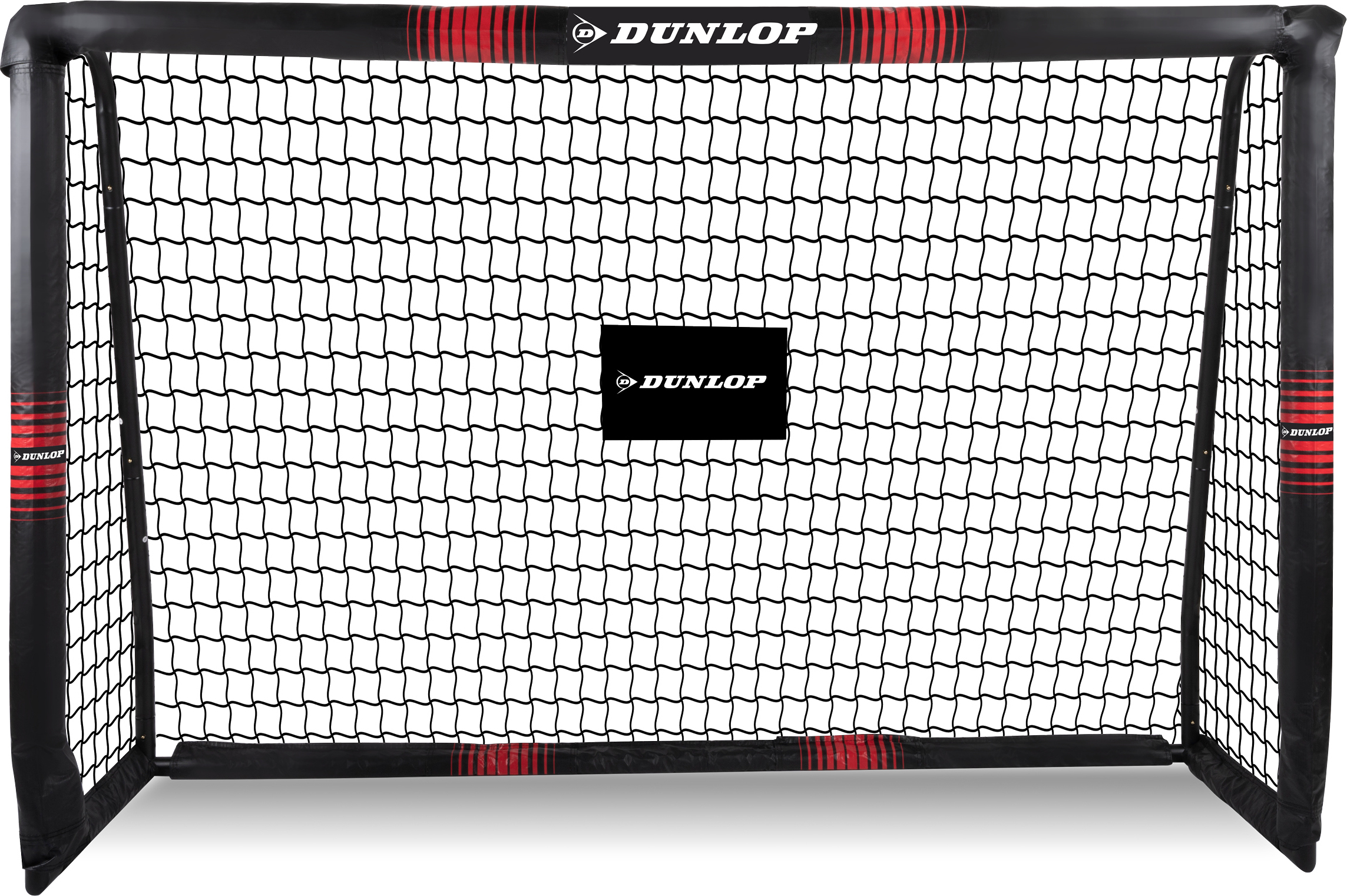 Dunlop Fußballtor - Fussballtor 180 x 120 x 60 cm - Fußball Tor - Fussballtore für Garten Kinder und Erwachsene - Fussball Trainingszubehör für Innen und Außen - Metall - Schwarz/Rot