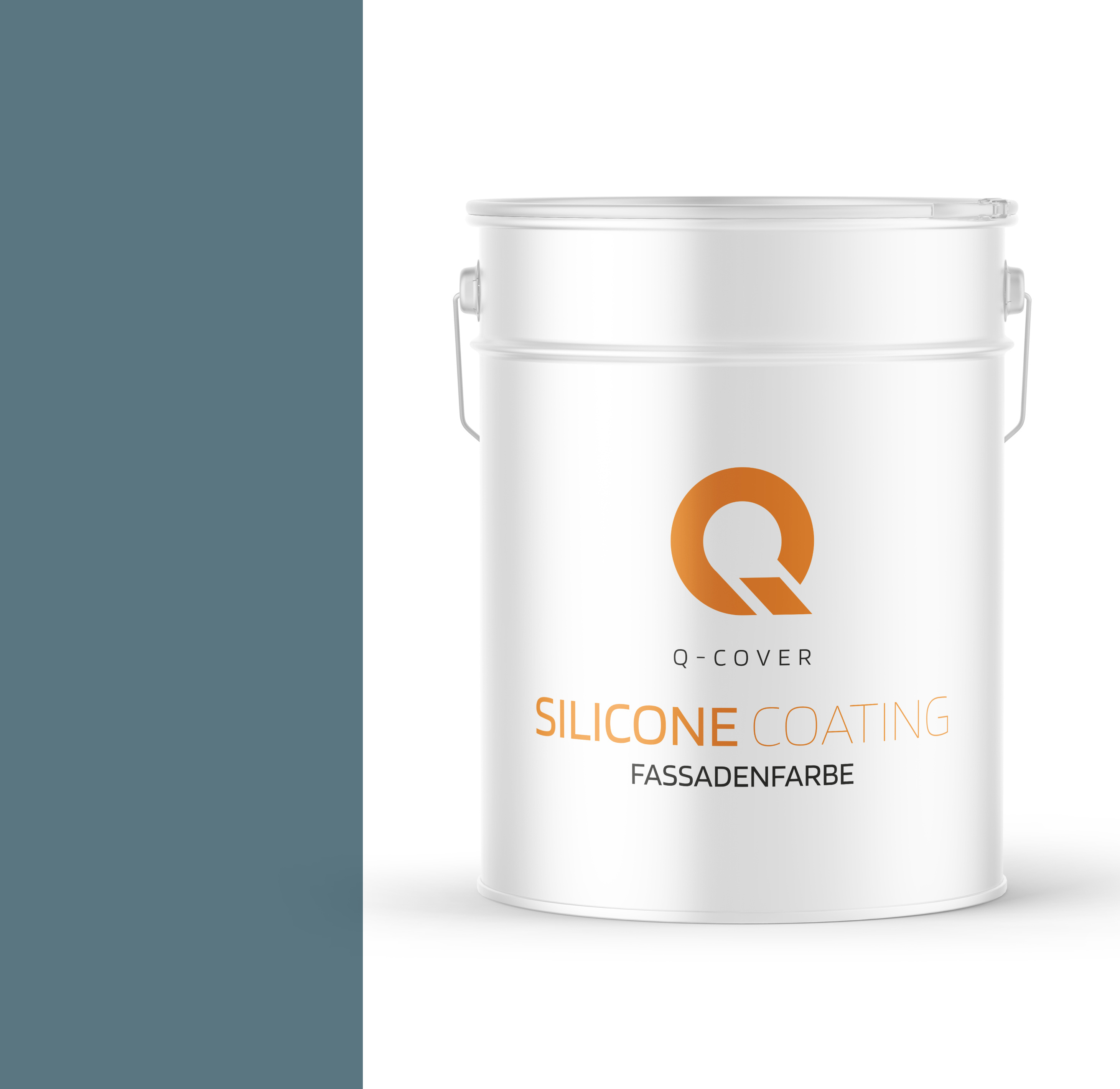Q-Cover Silikonharz Fassadenfarbe | Aussenfarbe | Außen Wandfarbe | Hausfarbe | Außenfarbe | Wetterfest | Antikblau 10L 136