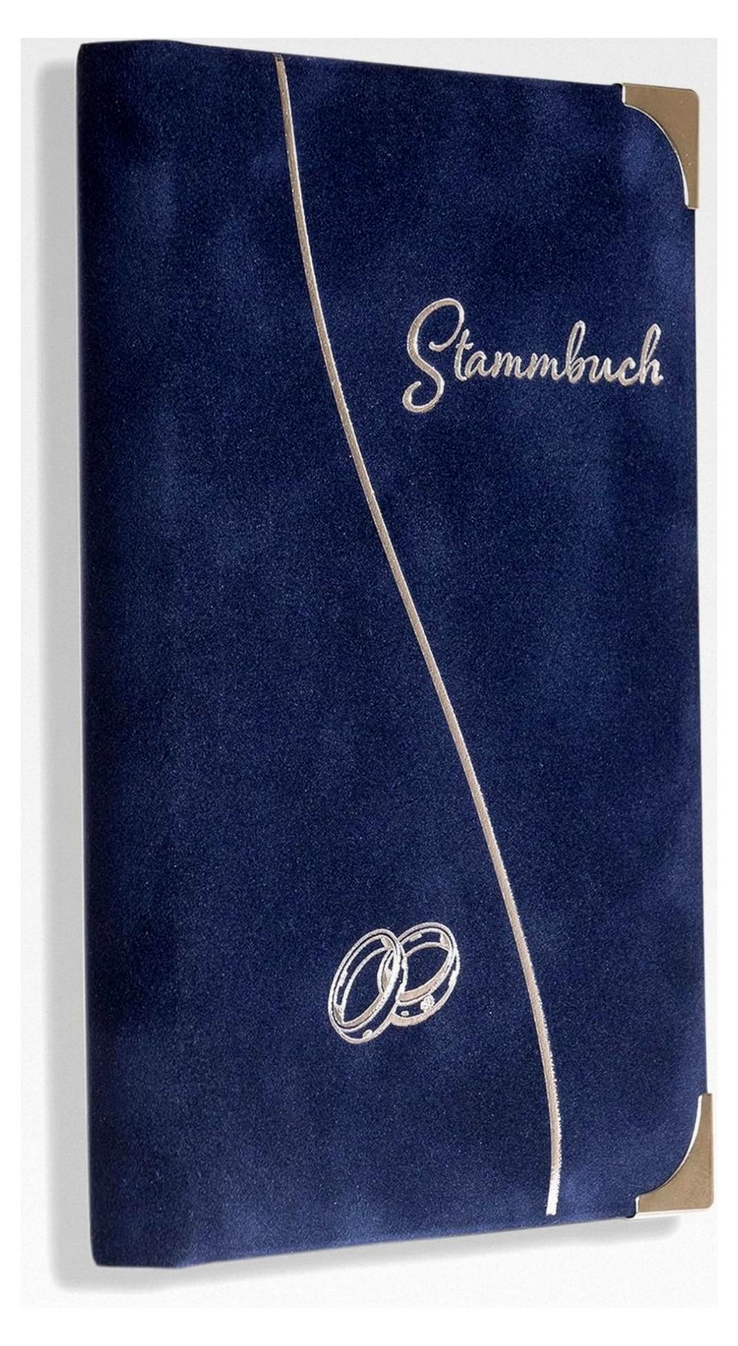 Markenlos Stammbuch Klemmschiene blau für Hochzeit und Standesamt