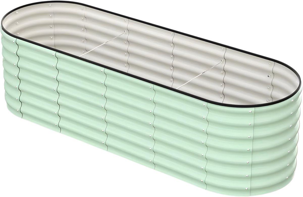 Bolt Edge Hochbeet Pflanzkasten aus verzinktem Stahl – 244 × 61 × 61 cm – Gemüse, Blumen, Kräuter & Obst – Grün – Tiefwurzel Hochbeet extra tief
