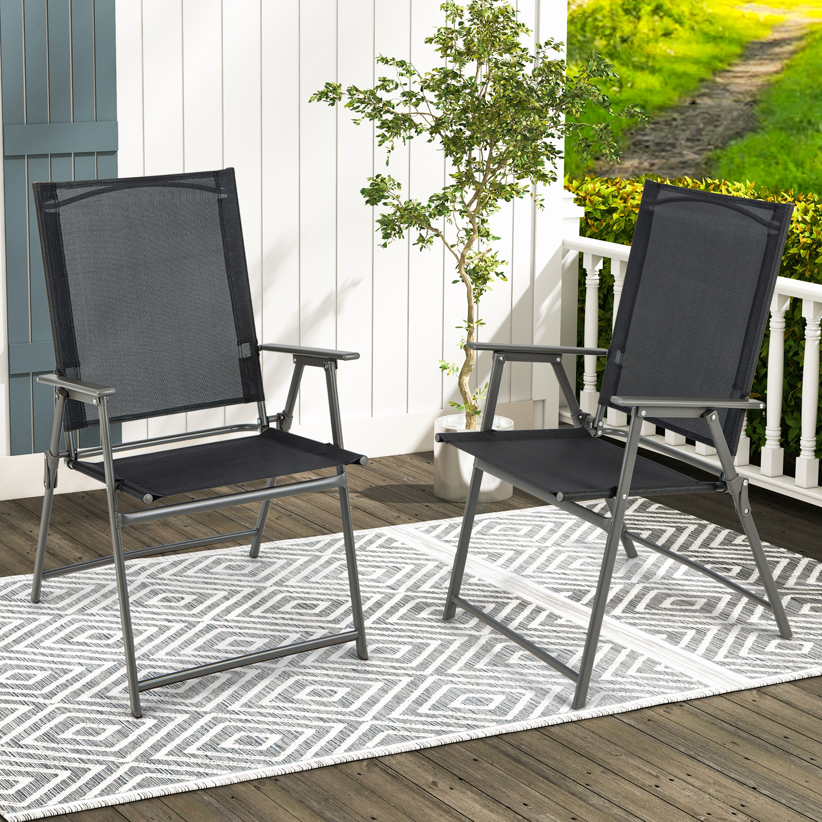 COSTWAY Barstuhl Set Garten Sitzhöhe 74cm COSTWAY  Produktbild-Vorschau 9