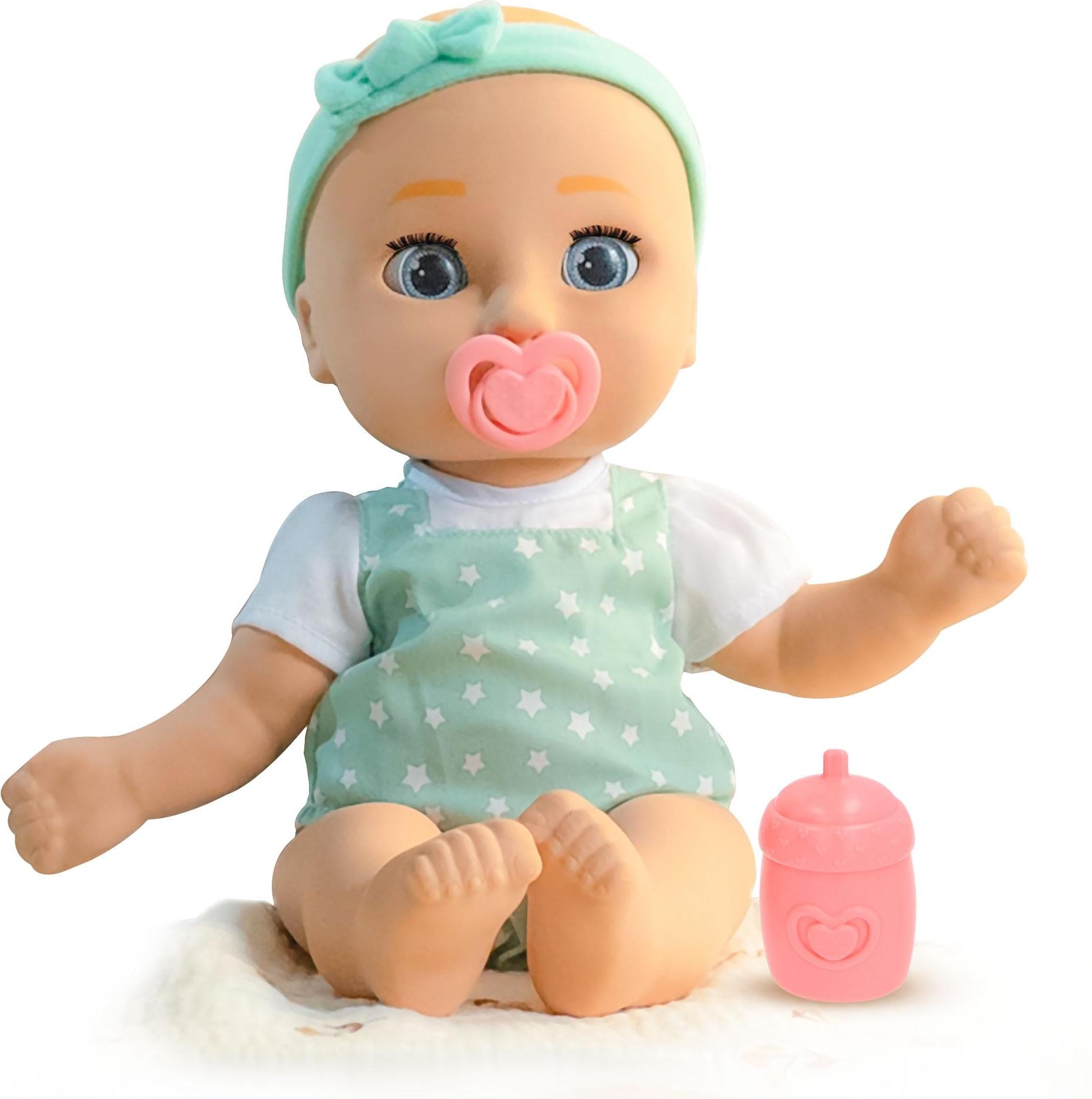 BE LOVED BABIES Sam, Babypuppe, hat eine weiche Hautstruktur und enthält einen Schnuller und eine Flasche, Spielzeug Geschenk für Mädchen und Jungen ab 18 Monaten 921689