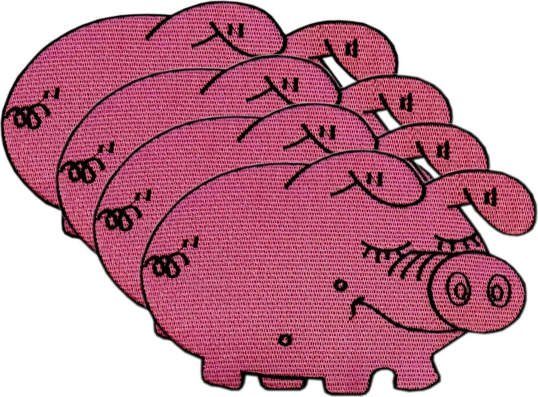 F.I.G. Aufbügler Schwein (18x23cm), Stückzahl:4 Stück V-10558