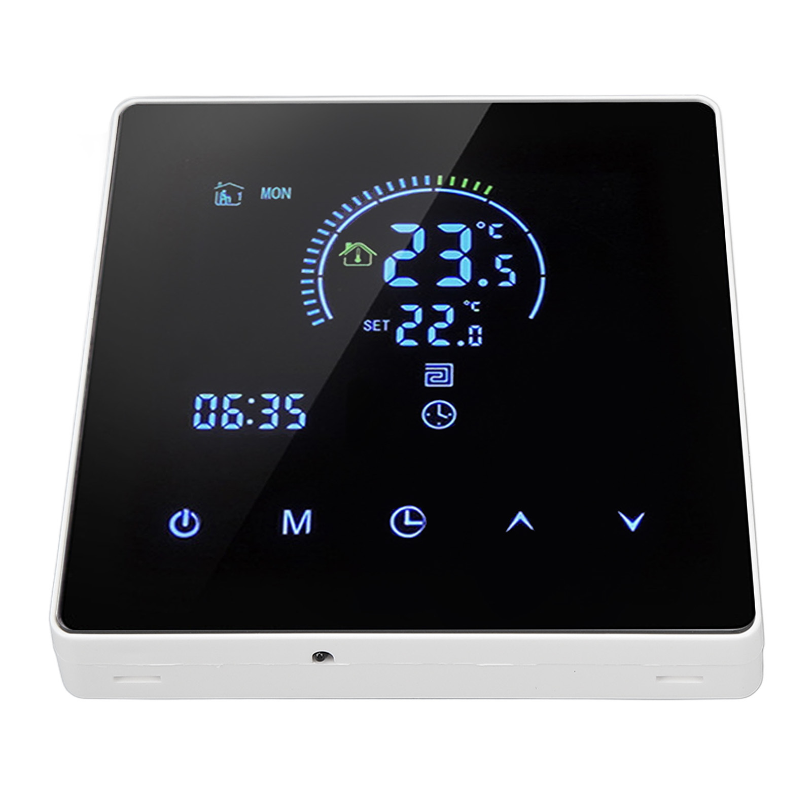 Cocosity Smart Thermostat Programmierbar Digital Großer Touchscreen Wandmontierter Heizungsthermostat Kompatibel für Tuya 3500W AC90?240V 16A mit WiFi(mit 3m Sensing Line)