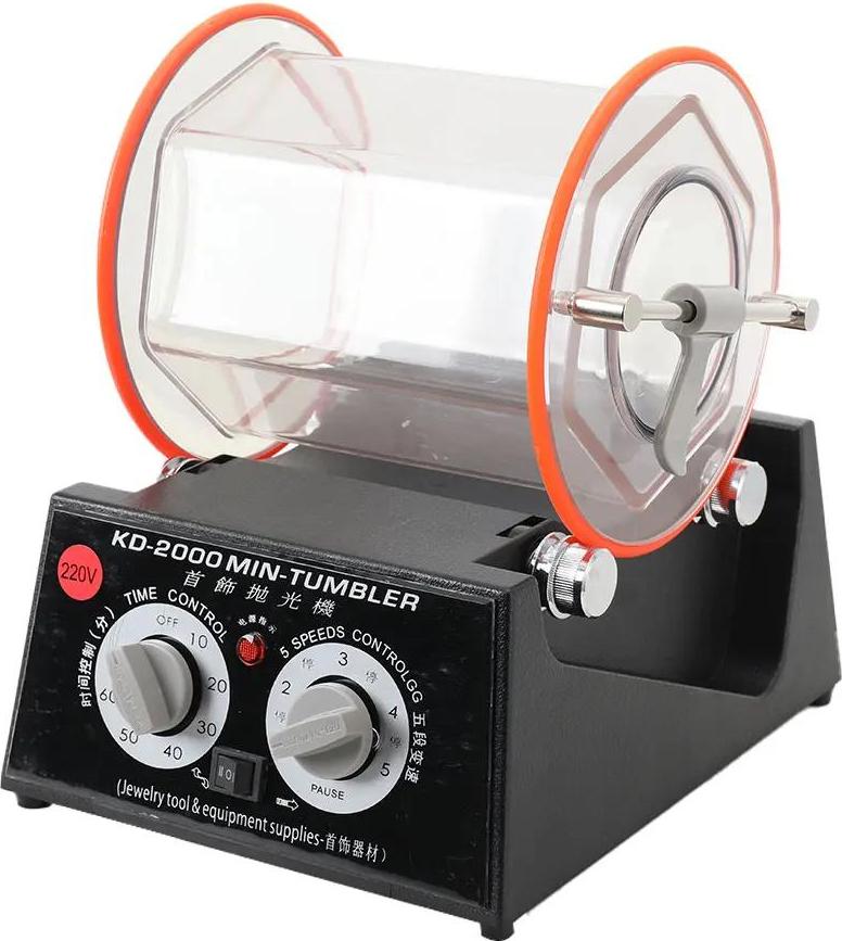 Schmuck-Trommelpolierer Rotationsmaschine - KD-2000 PGJ-WWHWWH-DE002 - 5 kg Kapazität - Rotierend - Tischgerät - Oberflächenpolitur und Nachbearbeitung - 220V AC