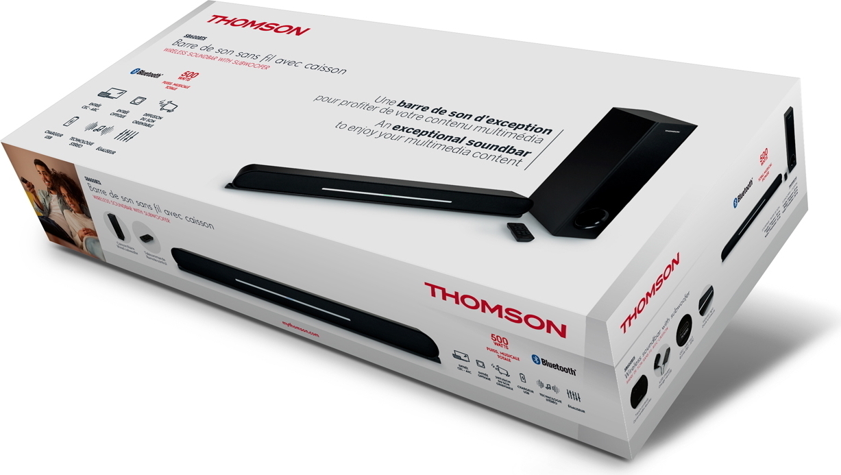 Thomson SB600BTS, 2.1 kanály/kanálov, 80 W, Film, Hudba, Hlas, 240 W, 10 W, 8 ohm