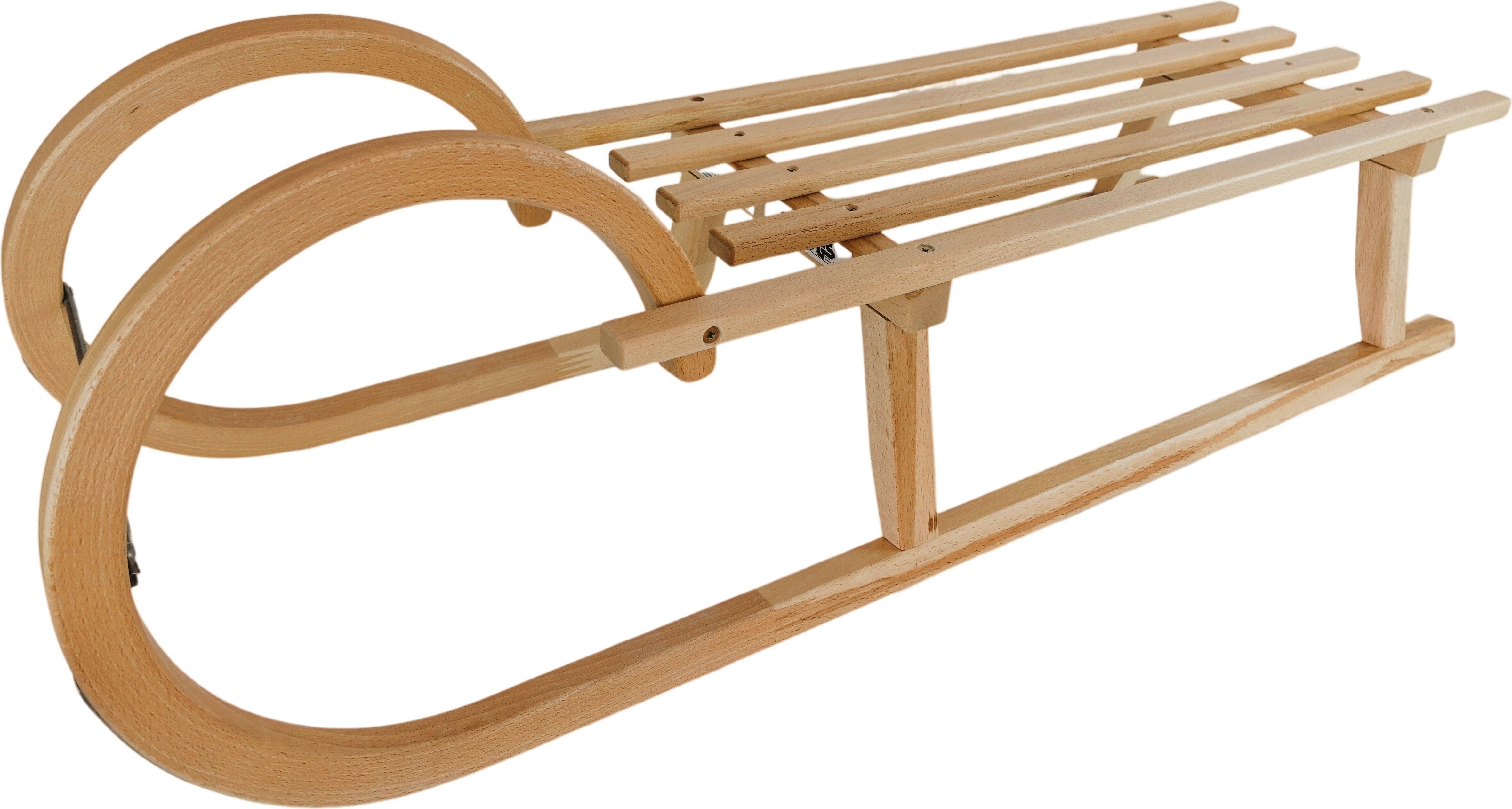 ACRA Holzschlitten 110 cm A2044/110 Holzschlitten mit Holzsitz 05-A2044/110