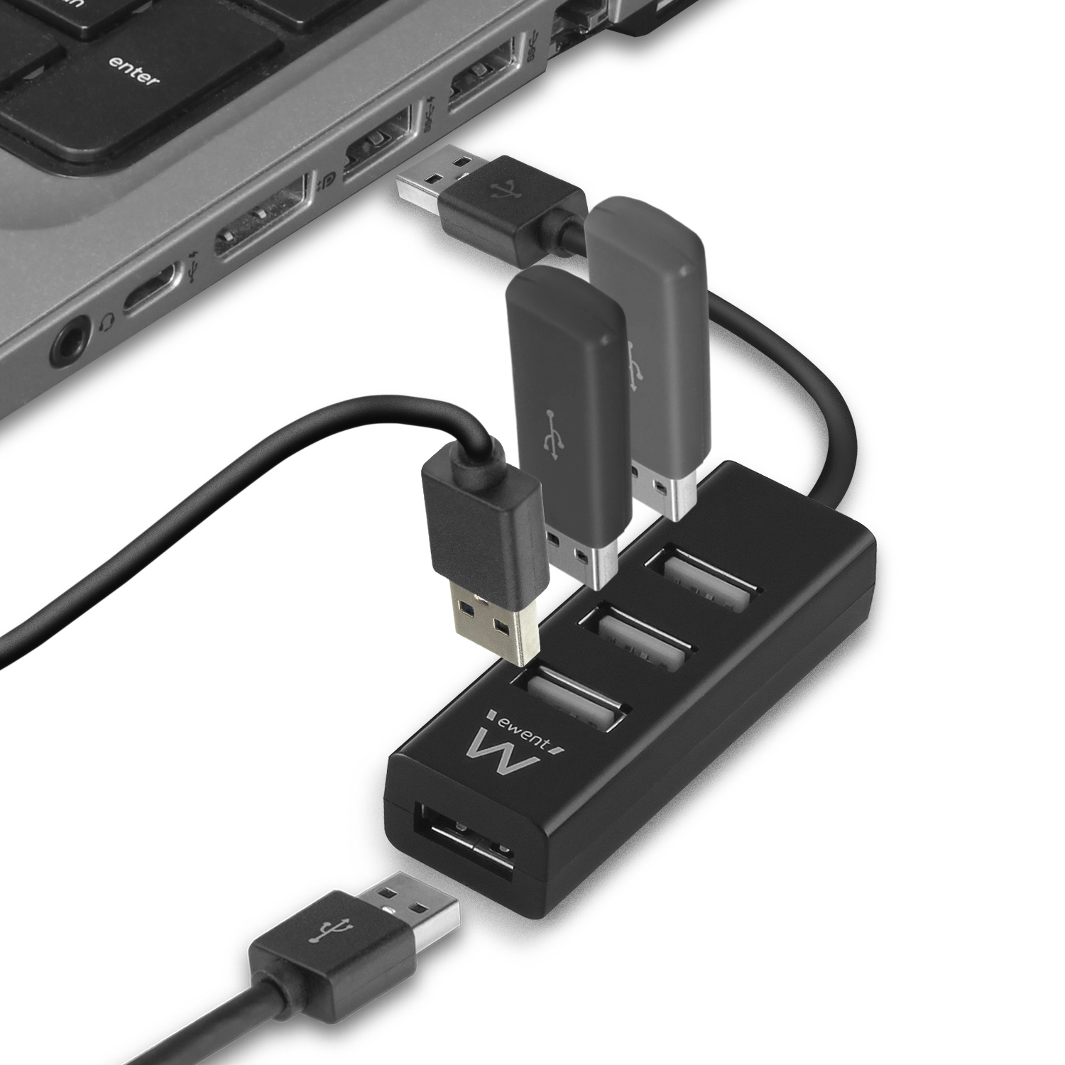 Ewent EW1123 Mini-Hub mit 4 USB 2.0-Ports