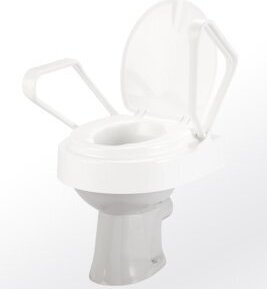 Meyra Toilettensitzerhöhung TRILETT2 mit Armlehnen,weiß>>>> 30 11 49 2