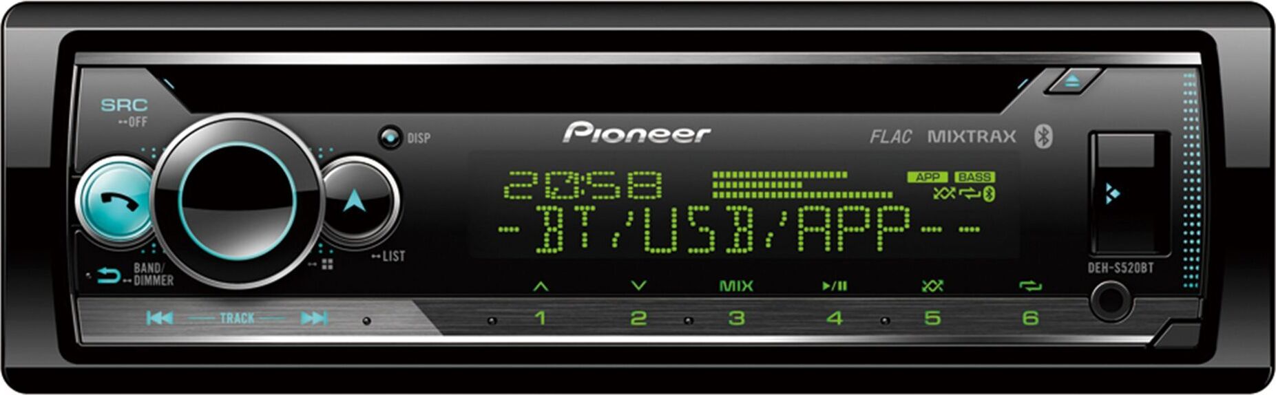 Pioneer DEH-S520BT 1-DIN CD-Tuner USB, Spotify