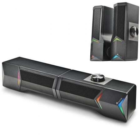 NGS GSX-B1200 - herný soundbar 2.0, odnímateľný dizajn 2 v 1, výkon 12 W, svetlá RGB, kompatibilný s technológiou Bluetooth 5.0 + vstup jack