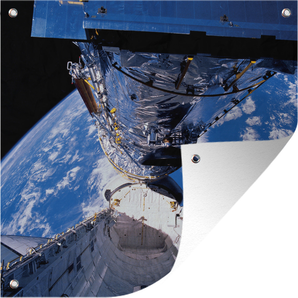 MuchoWow® 50x50 cm Outdoor-Poster Gartendeko Sichtschutz Garten Poster für den Garten Space Shuttle in der Umlaufbahn 133|1314917