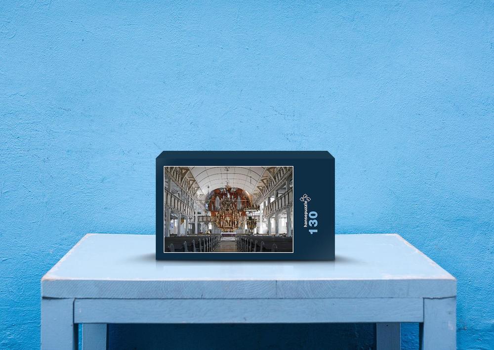 hansepuzzle 50201 - Marktkirche Puzzle, 130 Teile, Religion, 28,7 x 20,0cm mit hochwertiger Aufbewahrung, Kartonbox und wiederverschließbarem Beutel 40201