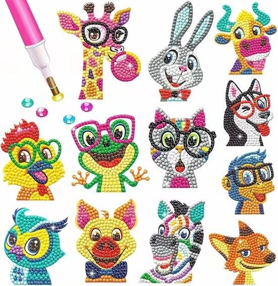 Merkloos 5D-Diamantmalerei-Set für Kinder – Diamantmalerei-Tiere – Diamantmalerei-Aufkleber – Mosaik-Aufkleber – Diamantmalerei für Anfänger 109621-0