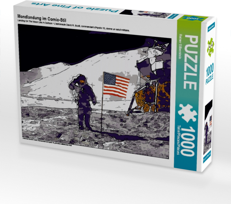 Calvendo Mondlandung im Comic-Stil 1000 Teile Puzzle quer 640x480mm, Silberstein Reiner; 7330277