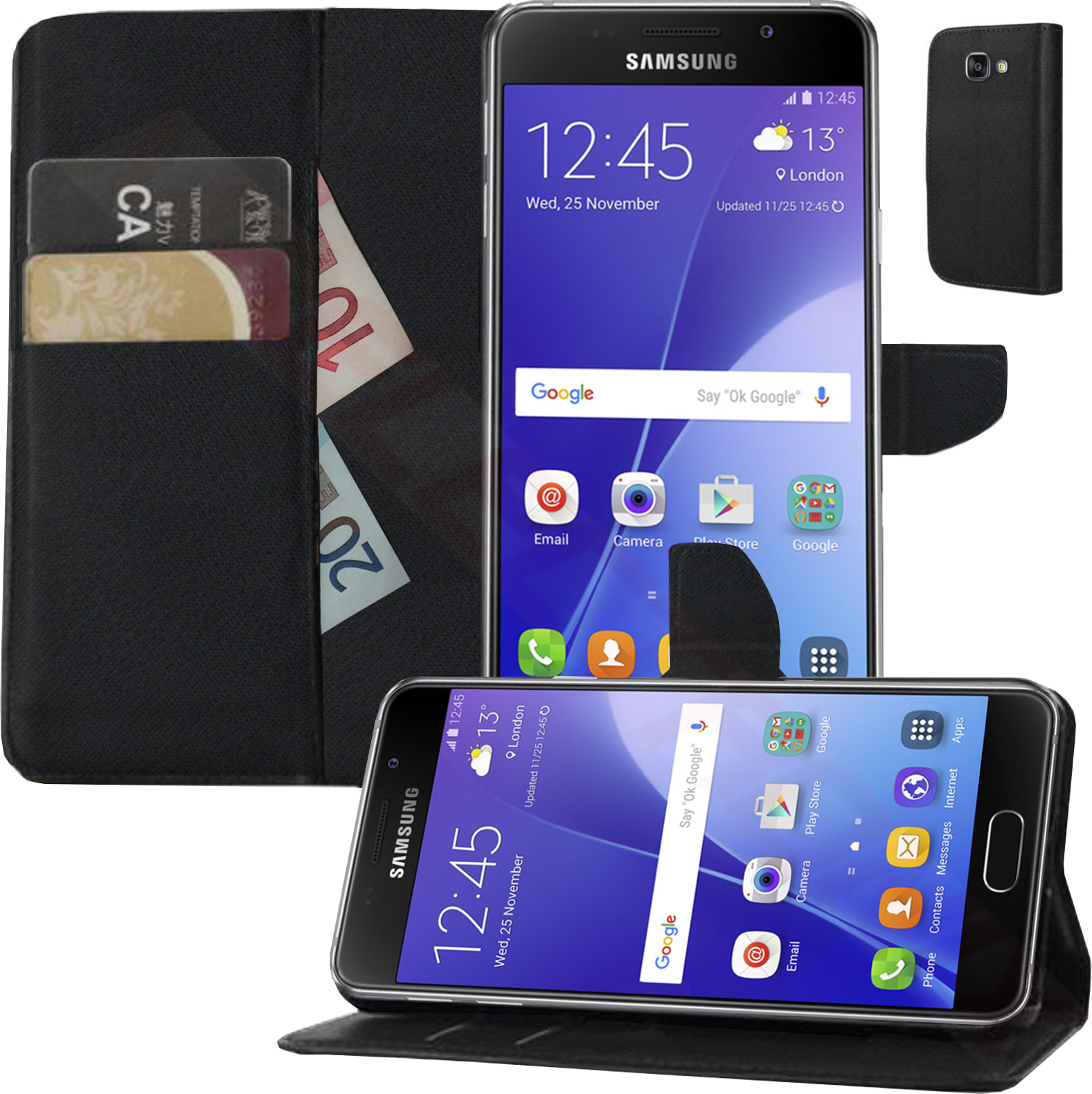 ALLinONE Buch Klapp Tasche Schutz Hülle Wallet Flip Case Etui für Samsung Galaxy A5 (6) 2016 SM-A510F