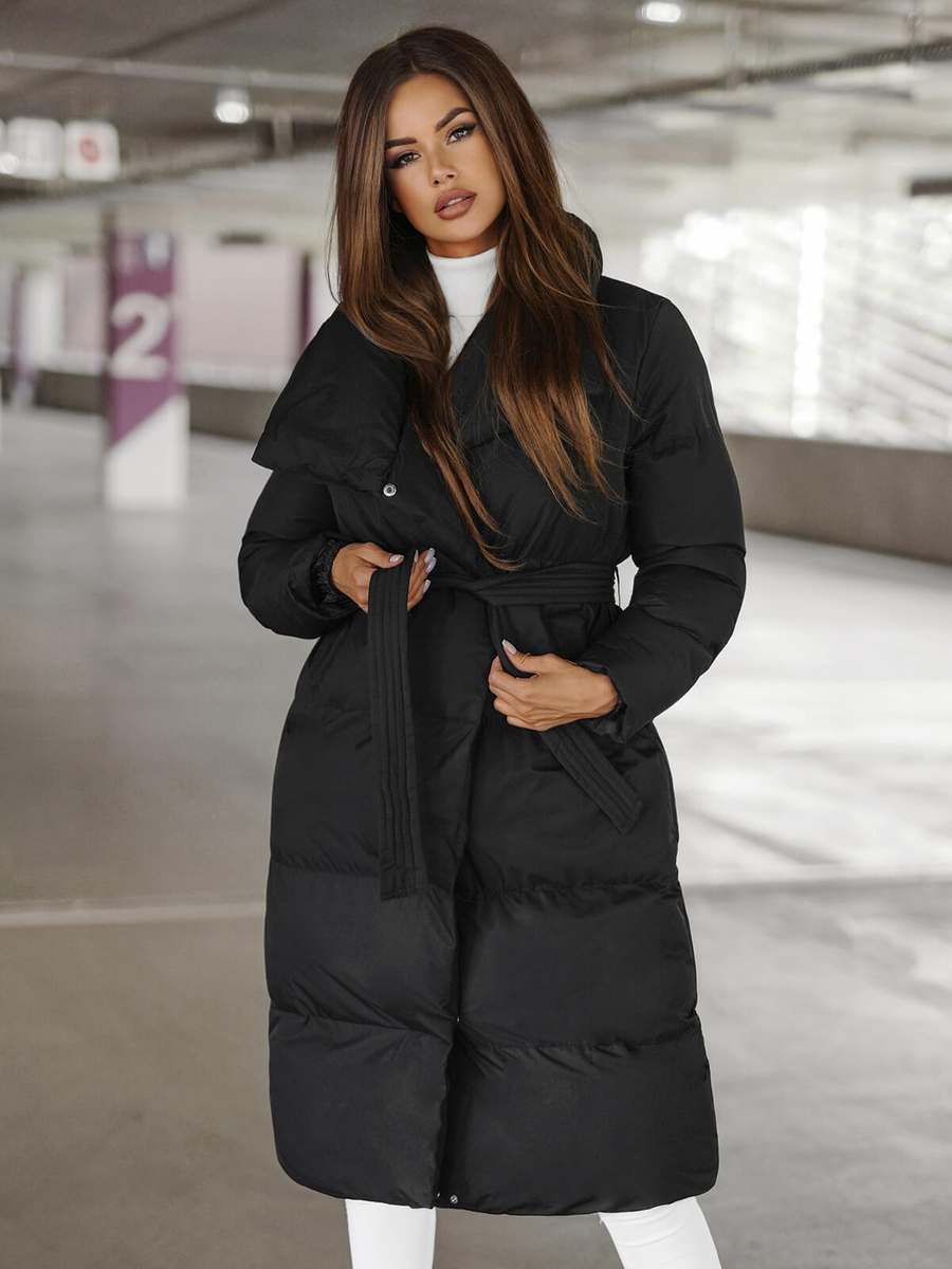 Damen Winterjacke Schwarz OZONEE JS/M737/392Z L