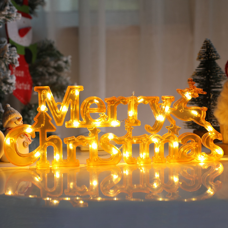 mc star Xmas Schriftzug, Merry Christmas Schriftzug, Merry Christmas LED, Merry Christmas Schild Türschild Buchstaben LED Schriftzug Weihnachtsbaumschmuck, gelb