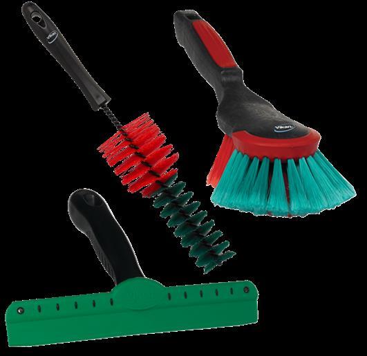 Vikan Effektives Transport Reinigungsset Schwarz – 2 Bürsten, 1 Wipe-N-Shine für Fahrzeugpflege 521152