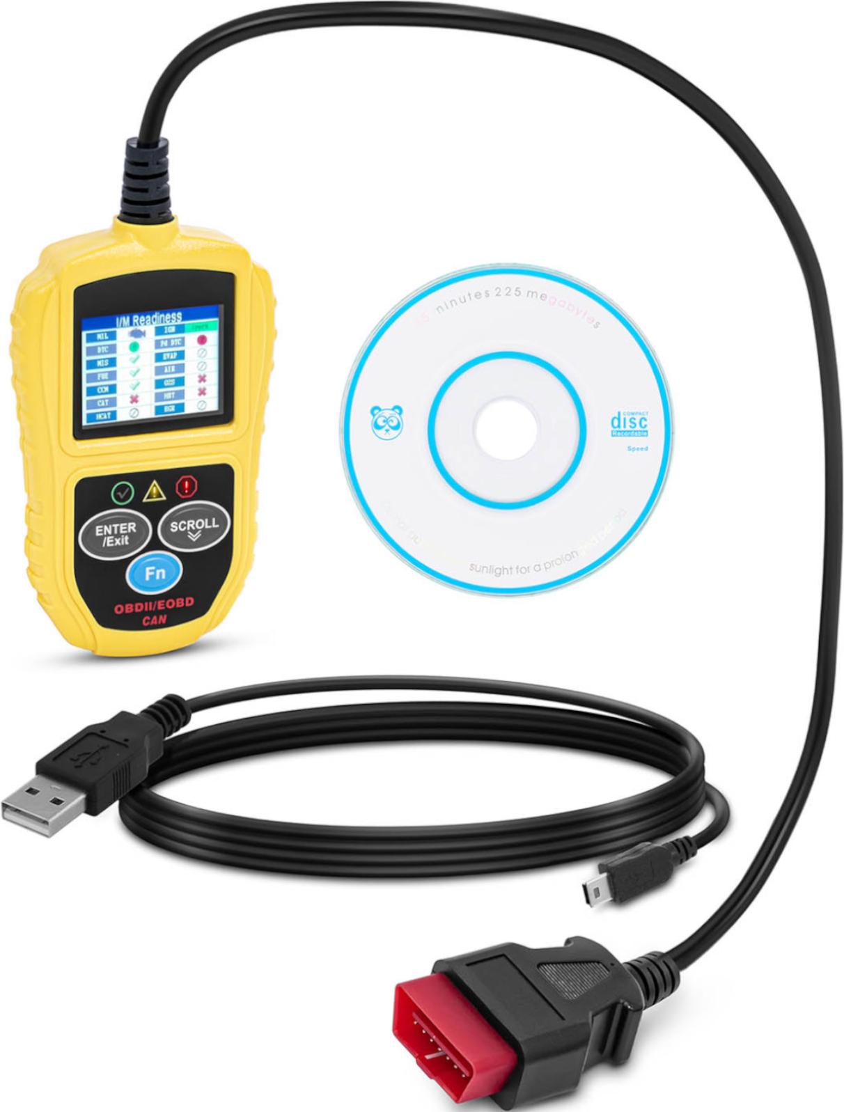 Expondo MSW OBD2-Diagnosegerät - 8 - 18 V - LCD - Fehlercodes / VIN / ID / CVN / PCM / ECU / MIL etc. MSW-OBD3