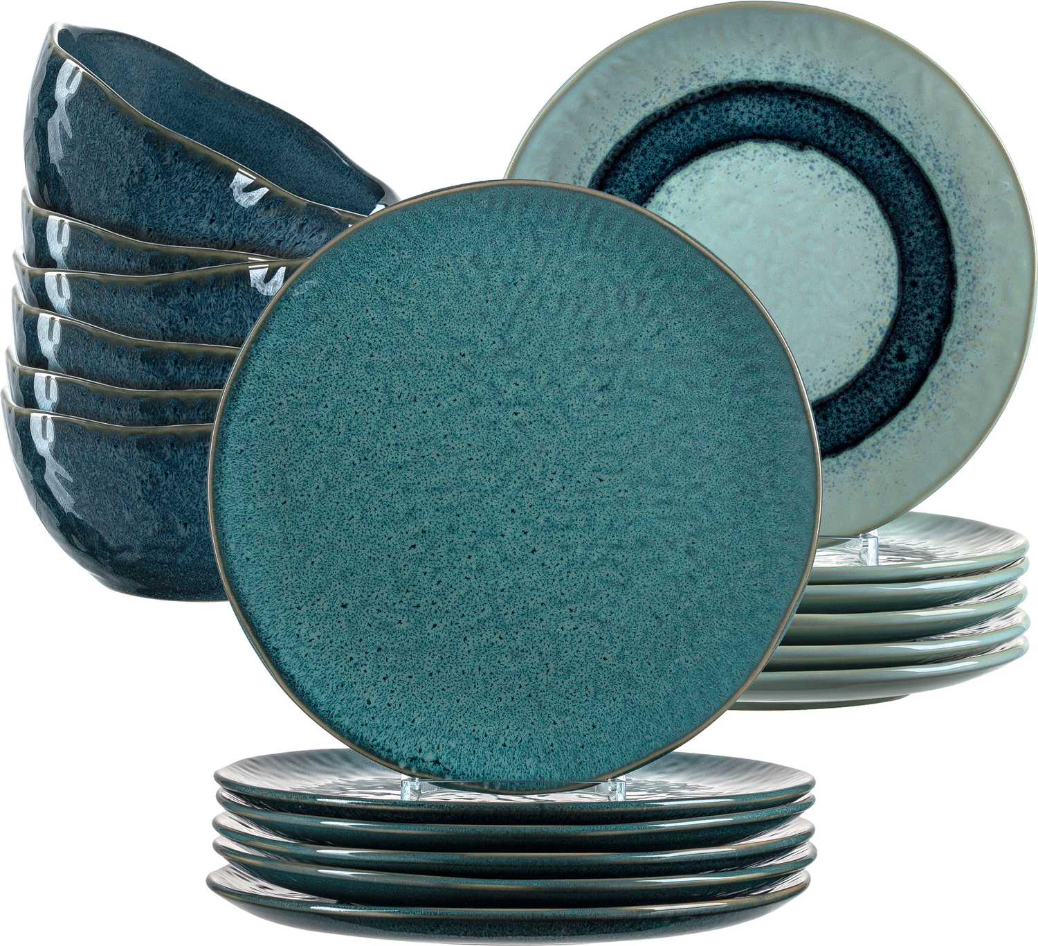 LEONARDO Keramikgeschirr-Set Matera 18tlg. blau, 026053