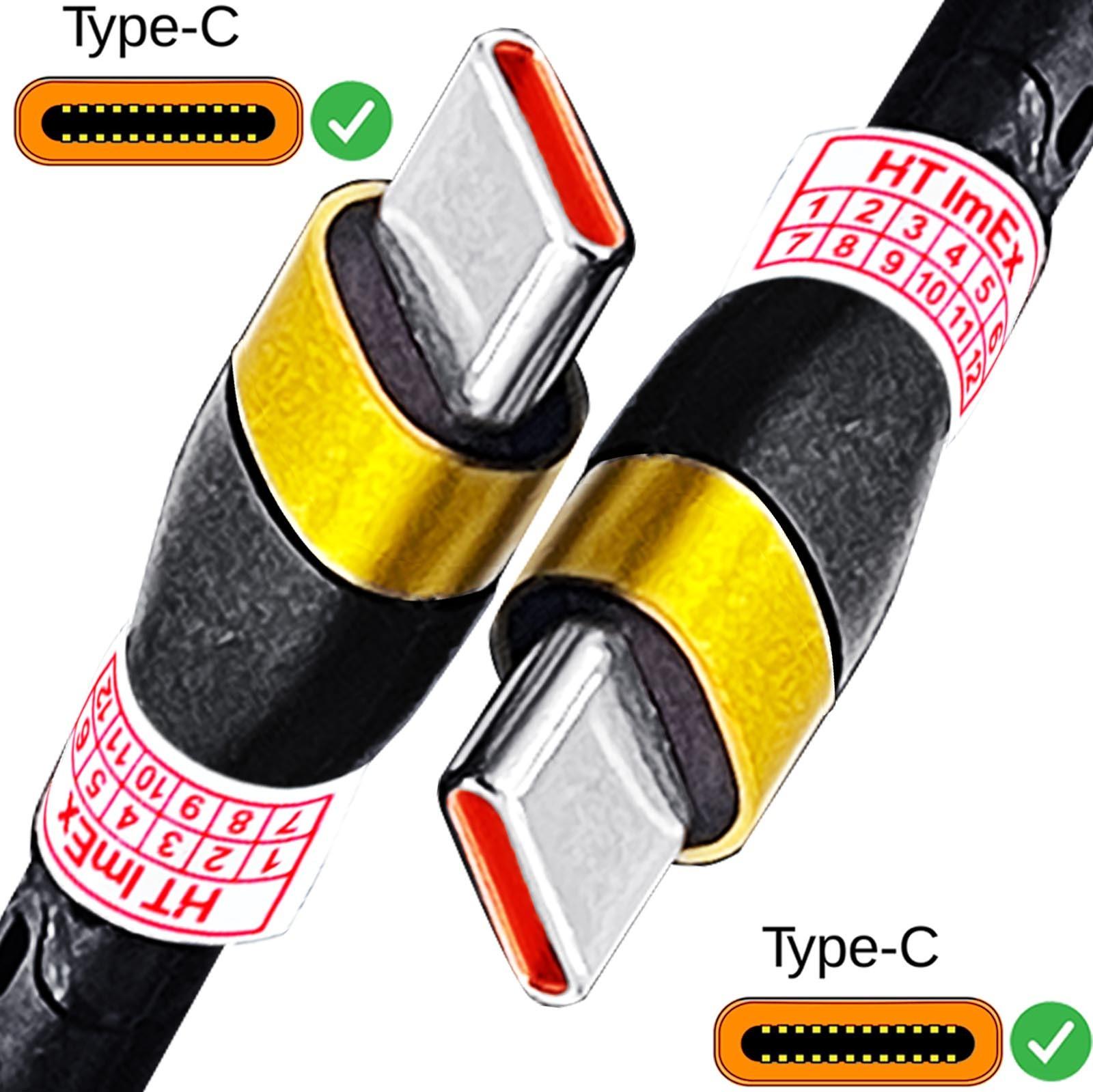 HT ImEx USB-C auf USB C anschluss kabel Ladekabel nylon für Zaopin Z1 PRO Mouse Maus, Zaopin Z2 4K Mouse Maus