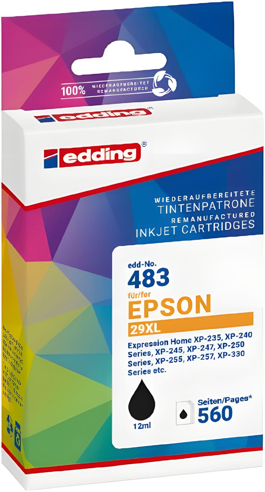 Edding EDD-483, Čierna, 12 ml, 1 kusov, 560 strany, Balenie po jednom kuse