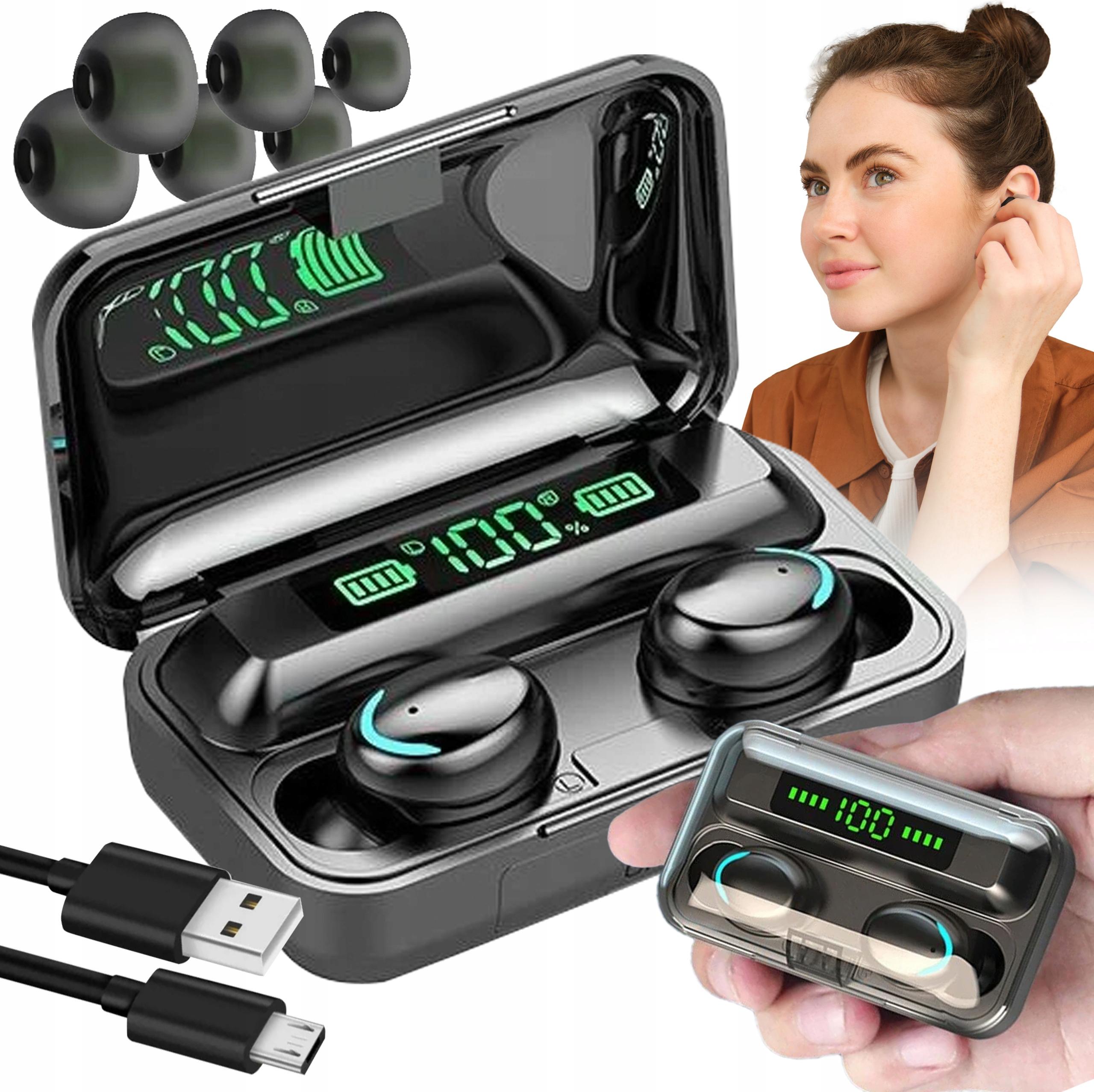 Kabellose Kopfhörer Tws F9+ Bluetooth 5.1 Powerbank Mikrofon Sport