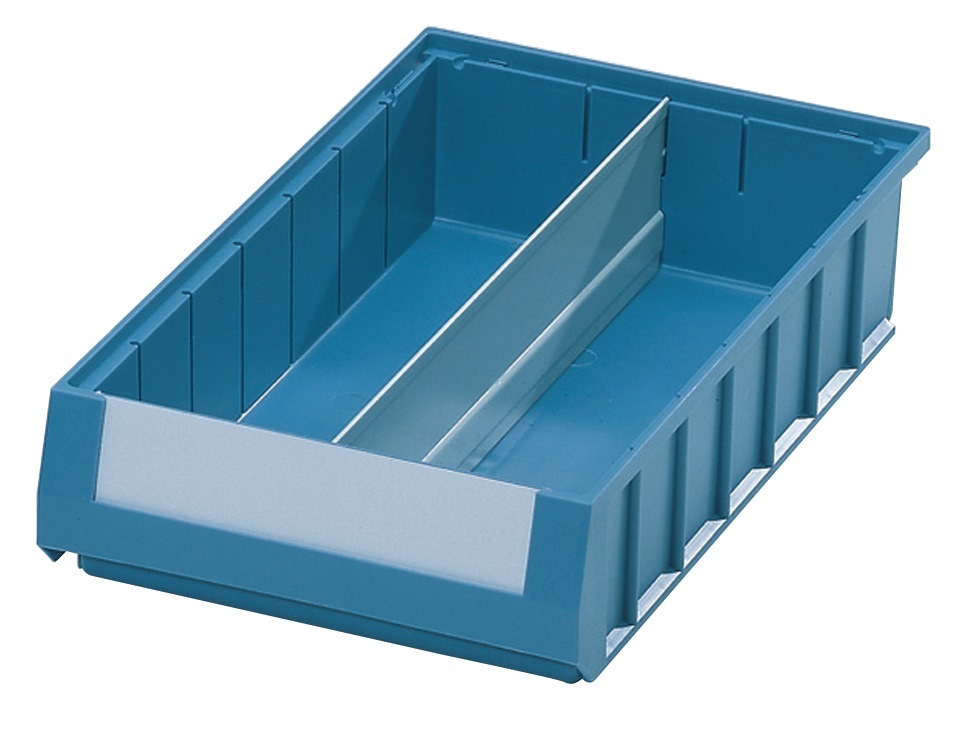 Mauser Einrichtungssysteme Längsteiler f.Regalkasten L 300xH 90mm Stahlbl.grau 10St./Btl. 31002197