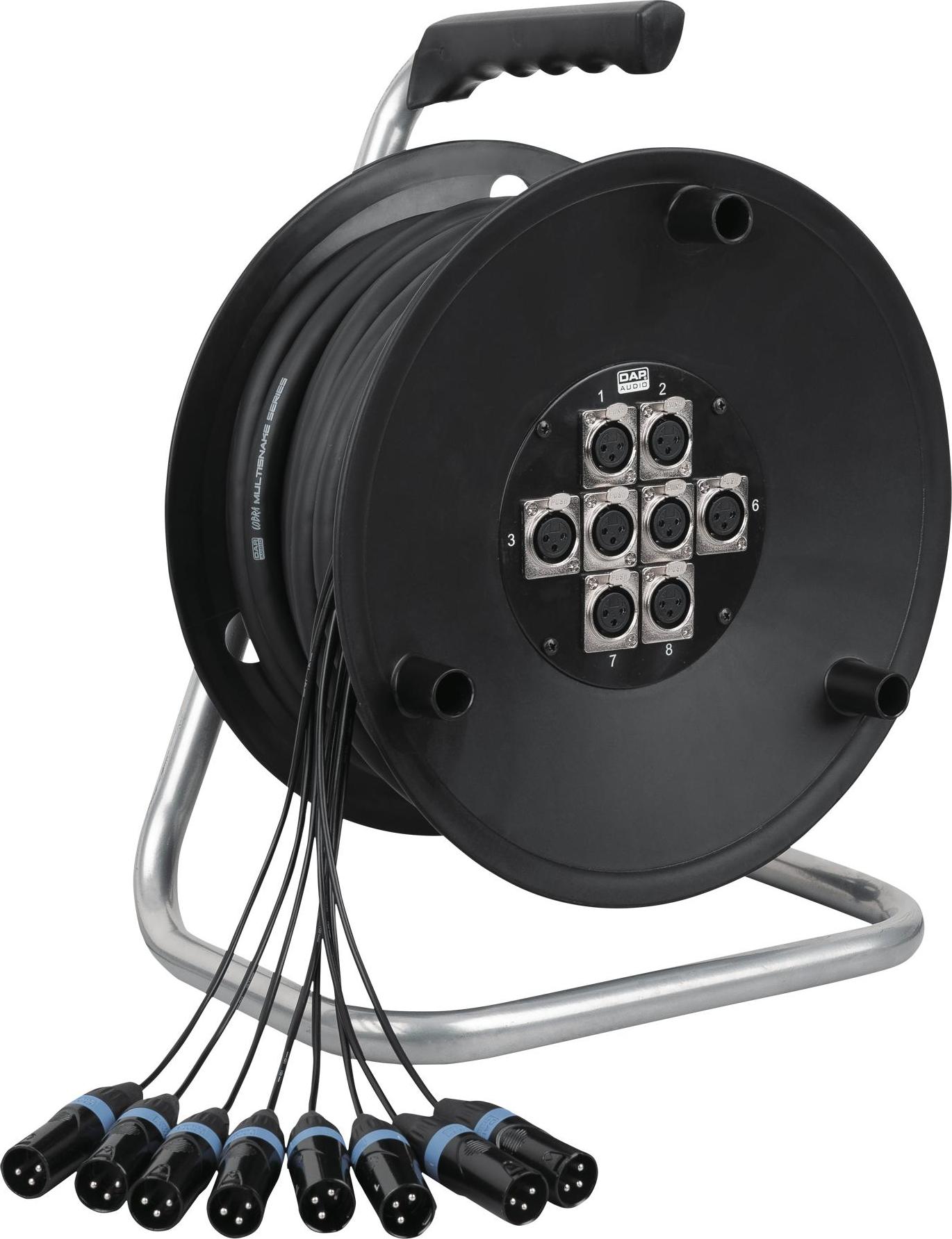 DAP Python 8 Stagewheel 8x XLR Bühnenkabeltrommel - 8x XLR - 15 m. Kabel - 4,78 kg D9509