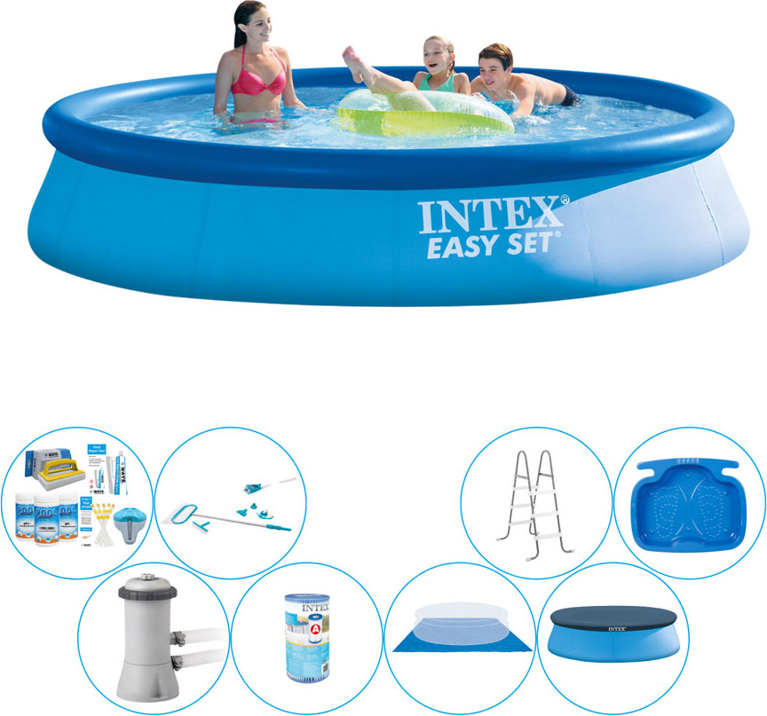 Komfortný balík pre bazén - Intex Easy Set Round 396x84 cm