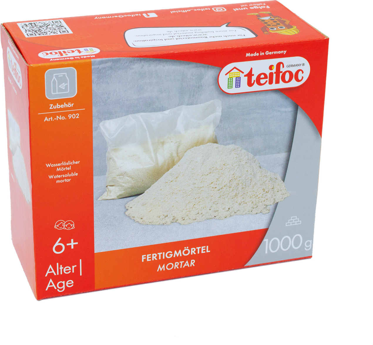 teifoc - Wasserlöslicher Mörtel (1kg) zum Mauern und Bauen 902