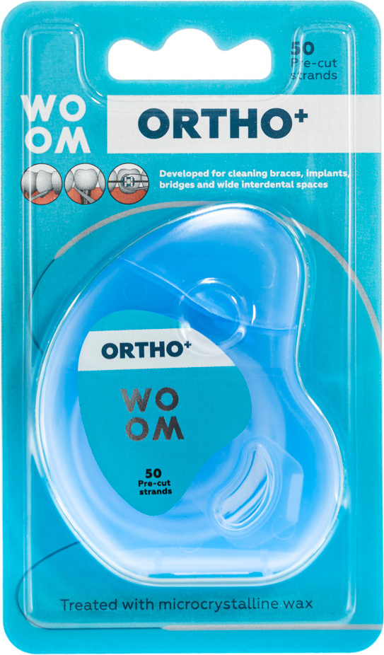 WOOM ORTHO+ kieferorthopädische Zahnseide, 50 Stk
