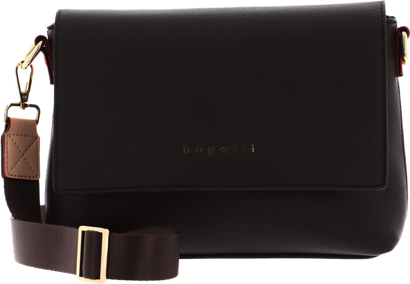 Tracolla Regolabile Per Borsa In Poliestere 3,8 Cm - Lunghezza 75-145 Cm, Ricambio Universale Con Moschettoni 360° (Marrone, Fibbia Dorata) - 4