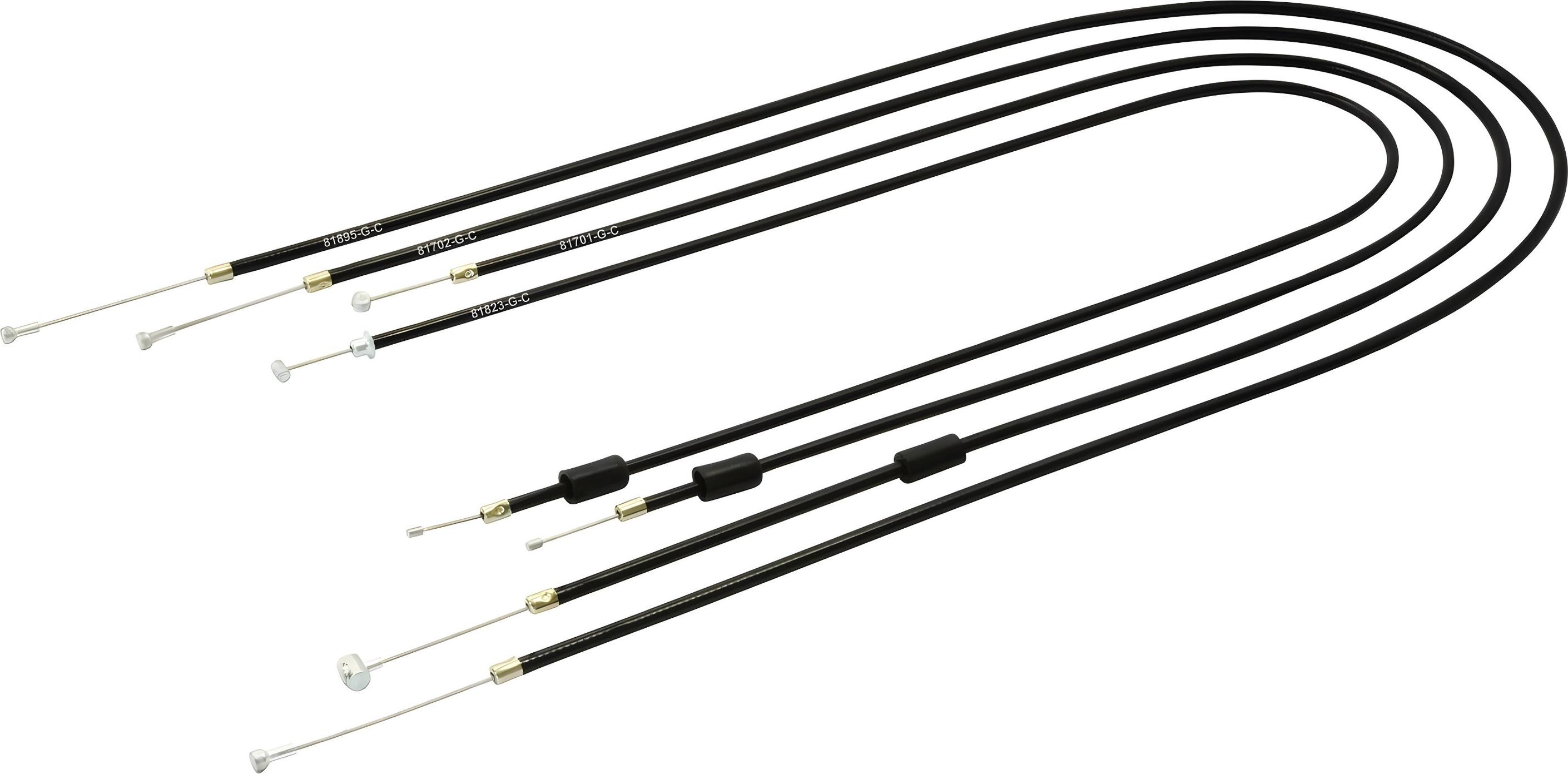 MZA Set - 4 x Bowdenzüge - schwarz - Enduro + 75mm-Überlänge 60644-G-C