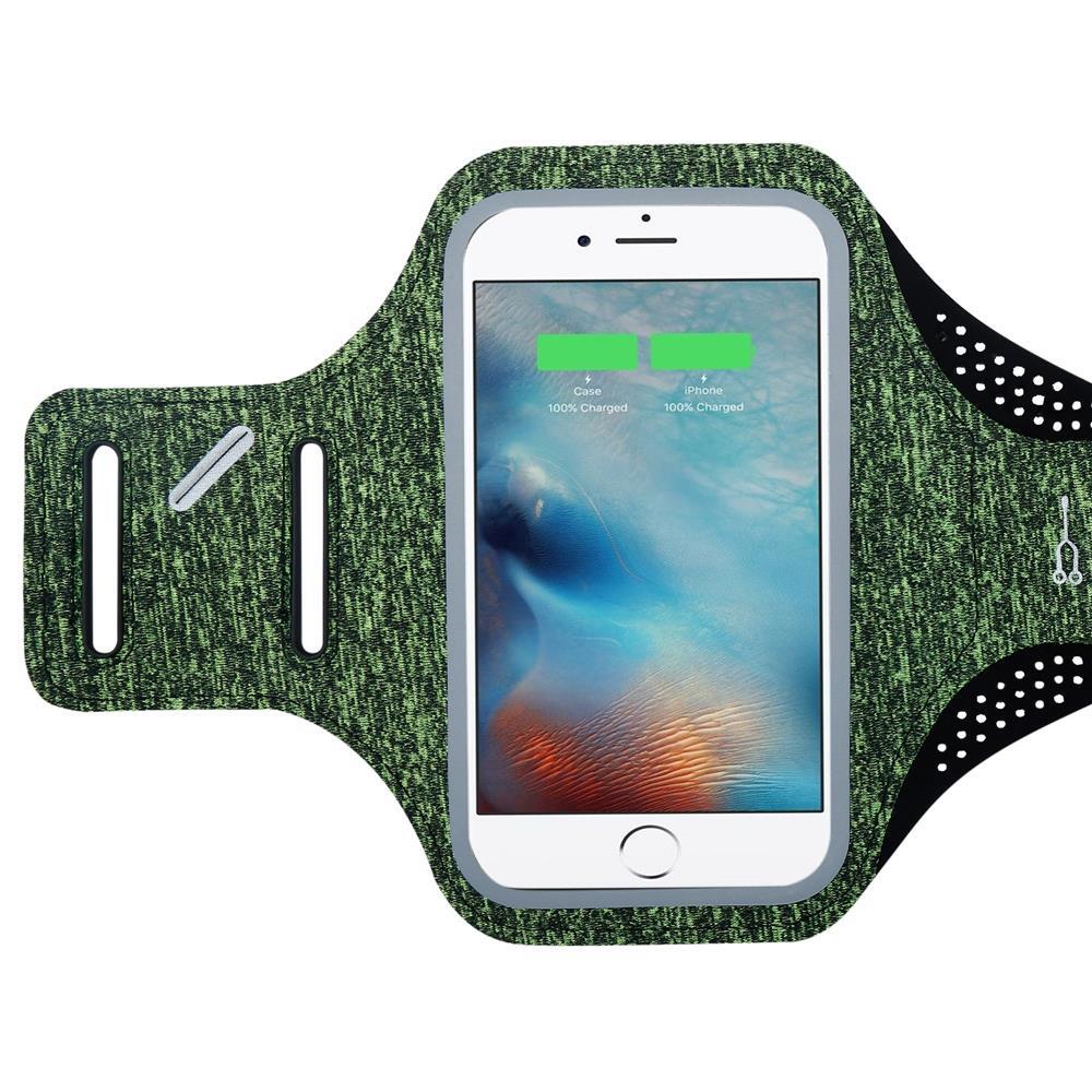 Cadorabo Sport Armtasche für Handys von 4.7 6.0 Zoll in Grün Sport Armband Smartphones Handytasche DE-126496