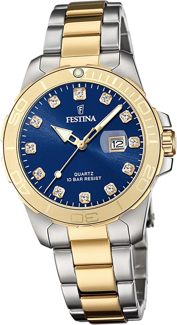 Dámske hodinky Festina z nehrdzavejúcej ocele strieborno-zlaté Festina Boyfriend náramkové hodinky D2UF20504/3